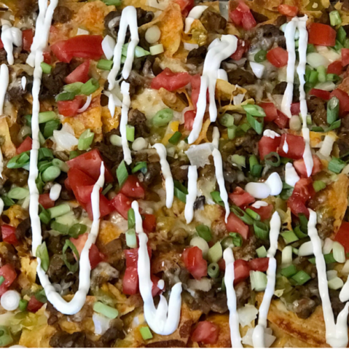 Nachos on sheet pan