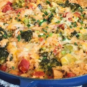 Chicken Rice Broccoli Bake pan